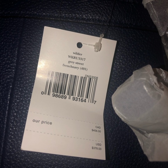 Kate Spade Wilder Grey St. Pebble Backpack NAVY - Picture 4 of 5